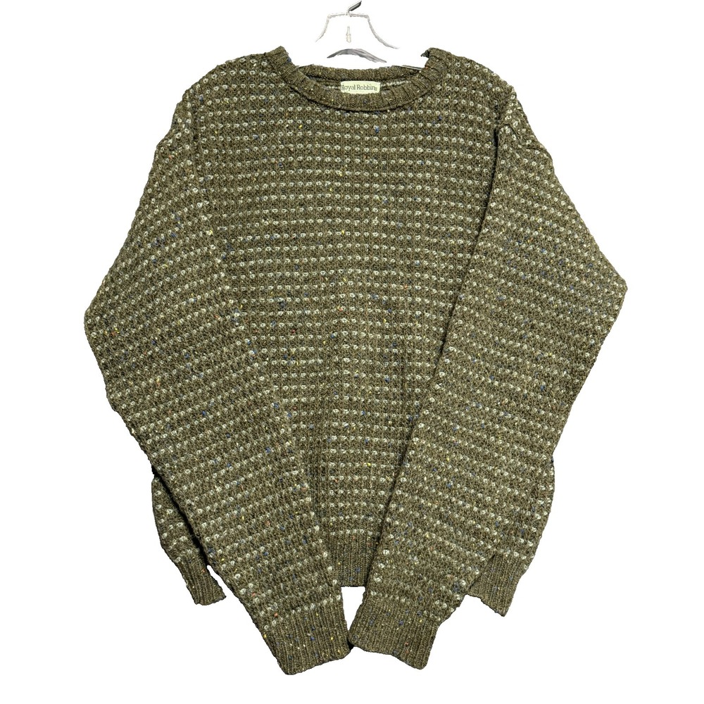 Vintage 80s 90s Royal Robbins Wool Sweater Mens L Gorpcore Earthy Speckled Tweed